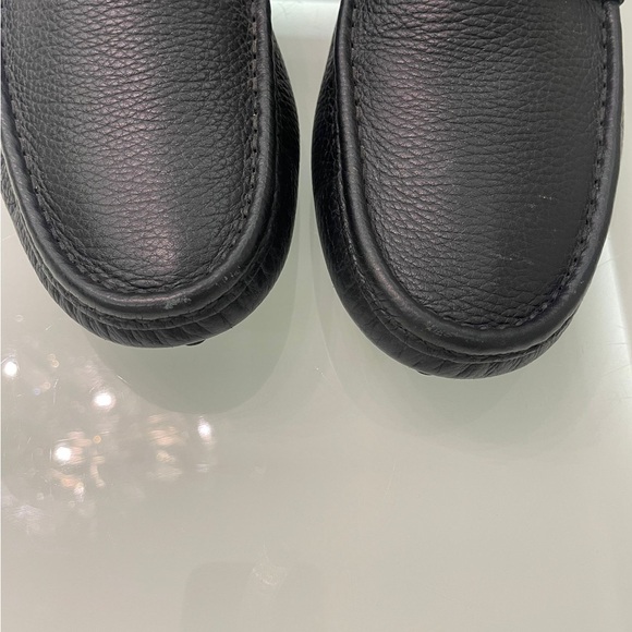 Gucci Damo Horsebit Web Silver Ribbon Black Leather Mens Loafer Shoes Size 9 US - Picture 5 of 9
